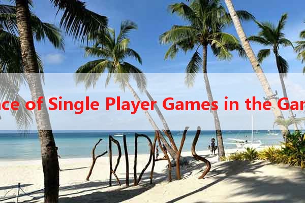 The Importance of Single Player Games in the Gaming Industry