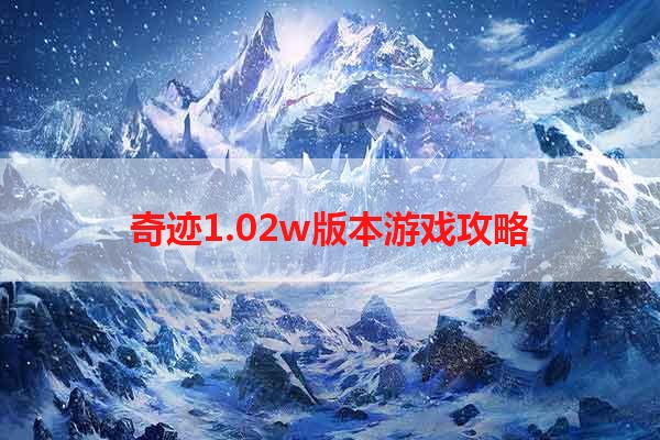 奇迹1.02w版本游戏攻略