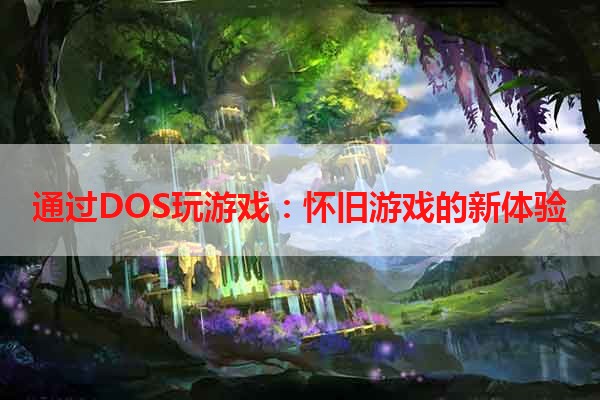 通过DOS玩游戏：怀旧游戏的新体验