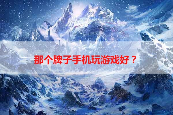 那个牌子手机玩游戏好？