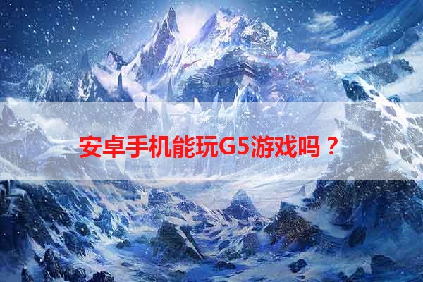 安卓手机能玩G5游戏吗？