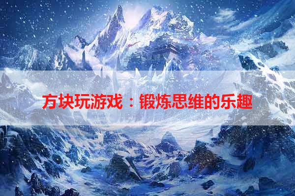 方块玩游戏：锻炼思维的乐趣